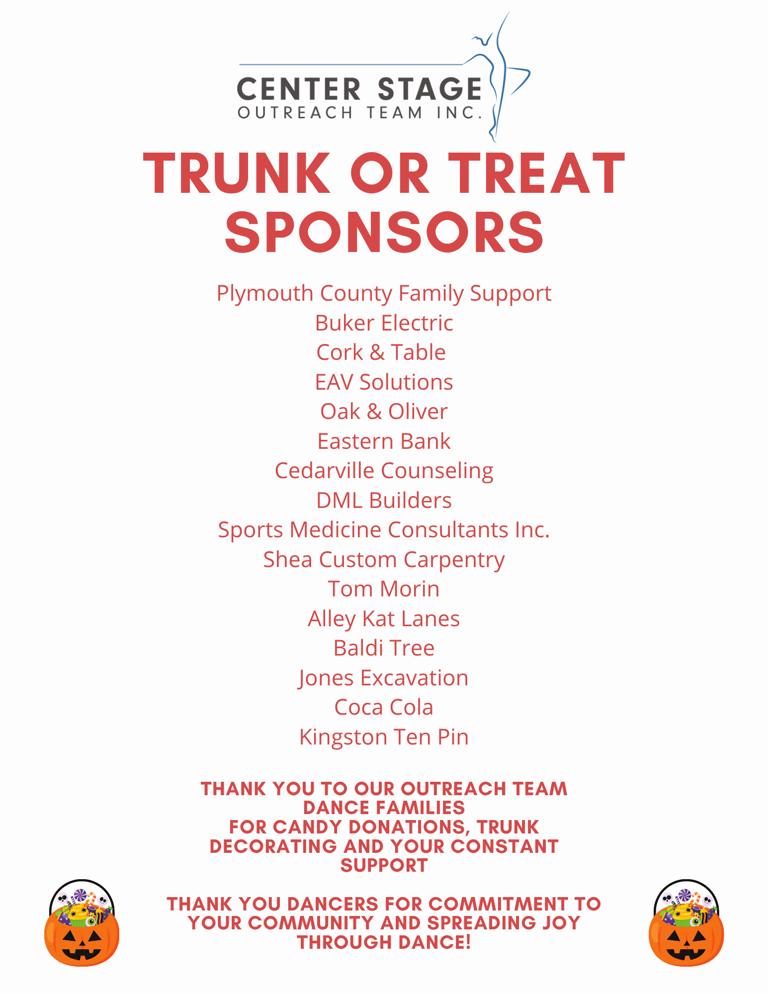Trunk or Treat 2025 Event Sponsors